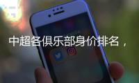 中超各俱樂部身價排名，上海海港與山東泰山排名前二