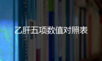 乙肝五項數值對照表