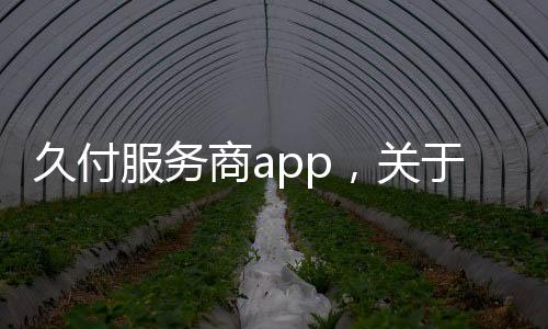 久付服務商app，關于久付科技軟件下載詳細情況