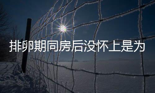 排卵期同房后沒懷上是為什么