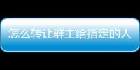 怎么轉(zhuǎn)讓群主給指定的人（怎么轉(zhuǎn)讓群主）