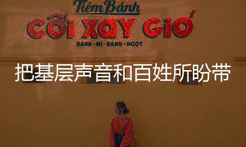 把基層聲音和百姓所盼帶到兩會(huì)