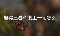 報得三春暉的上一句怎么寫（報得三春暉的上一句）