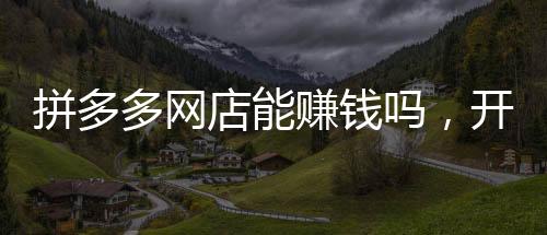 拼多多網(wǎng)店能賺錢嗎，開拼多多店鋪賺錢嗎