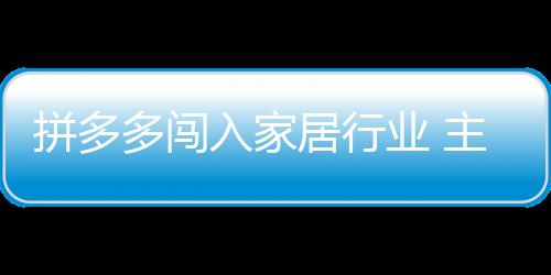 拼多多闖入家居行業(yè) 主要幫扶不知名的小品牌