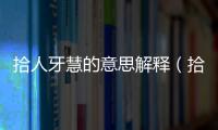 拾人牙慧的意思解釋（拾人牙慧的意思）