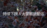 持續下跌！大型散貨船運價再次下降