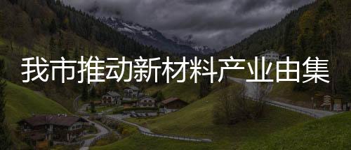 我市推動新材料產(chǎn)業(yè)由集聚發(fā)展向集群發(fā)展全面提升