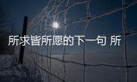 所求皆所愿的下一句 所求皆所愿的下一句是什么