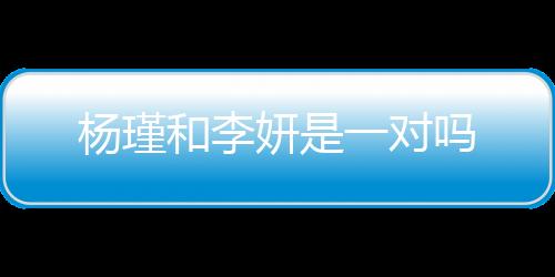 楊瑾和李妍是一對嗎
