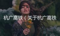 杭廣高鐵（關(guān)于杭廣高鐵的基本情況說明介紹）