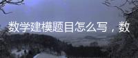 數學建模題目怎么寫，數學建模題目