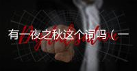 有一夜之秋這個詞嗎（一夜之秋的意思解釋）