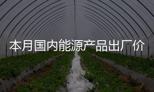本月國內能源產品出廠價持平 有色金屬跌幅居前