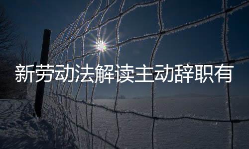 新勞動法解讀主動辭職有何補償（新勞動法解讀）