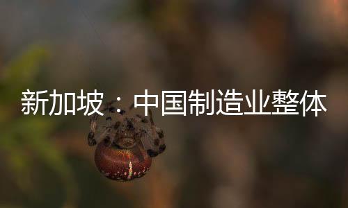新加坡：中國制造業整體仍將保有優勢
