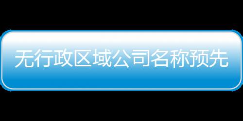 無行政區域公司名稱預先核準代辦