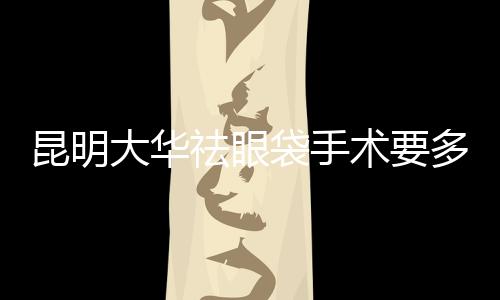 昆明大華祛眼袋手術要多少錢