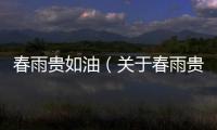春雨貴如油（關(guān)于春雨貴如油的基本情況說明介紹）