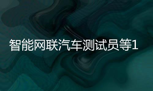 智能網聯汽車測試員等19個新職業、28個新工種信息正式發布