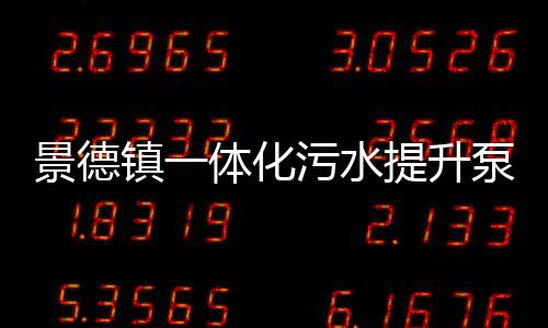 景德鎮(zhèn)一體化污水提升泵站