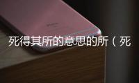 死得其所的意思的所（死得其所的所什么意思）