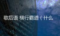 歇后語 橫行霸道（什么過街橫行霸道歇后語）