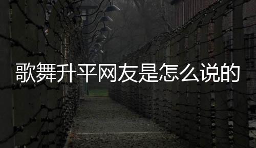 歌舞升平網友是怎么說的！