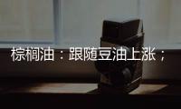 棕櫚油：跟隨豆油上漲；豆油