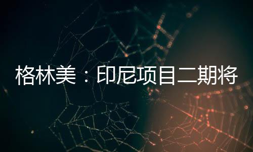 格林美：印尼項目二期將在2024年全面投產