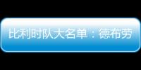 比利時隊大名單：德布勞內盧卡庫領銜 阿扎爾傷缺