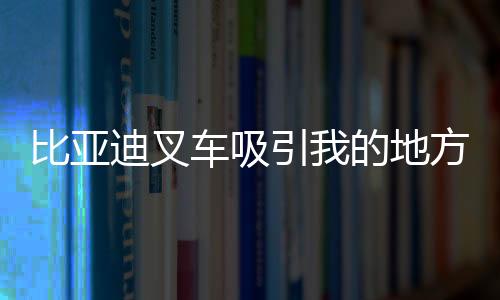 比亞迪叉車吸引我的地方是...