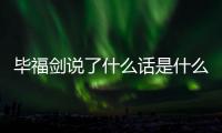 畢福劍說了什么話是什么梗（畢福劍說了什么）