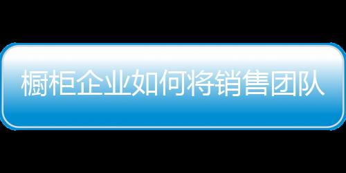 櫥柜企業(yè)如何將銷(xiāo)售團(tuán)隊(duì)管理落到實(shí)處？