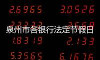 泉州市各銀行法定節假日放假3天 部分網點照常營業