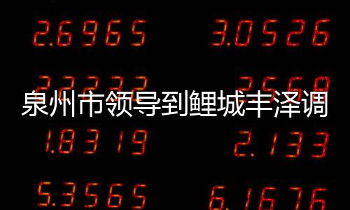 泉州市領導到鯉城豐澤調研創城工作