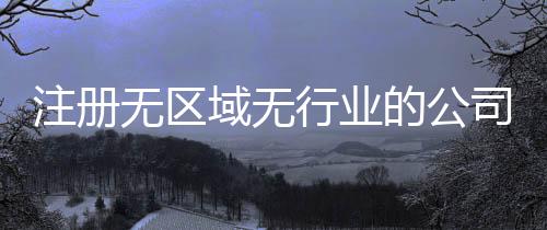 注冊無區(qū)域無行業(yè)的公司的方法和條件