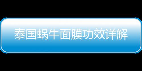 泰國蝸牛面膜功效詳解