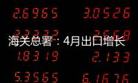 海關總署：4月出口增長8.2%