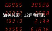 海關總署：12月我國彩電進口同比下降30.5%