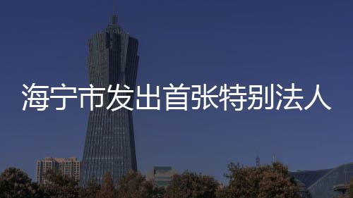海寧市發出首張特別法人“身份證”