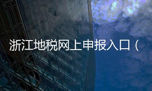 浙江地稅網上申報入口（浙江地稅網上申報）
