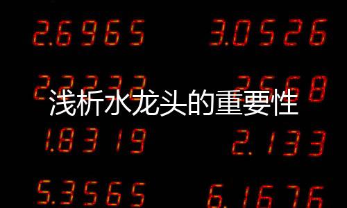 淺析水龍頭的重要性