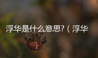 浮華是什么意思?（浮華是什么意思）