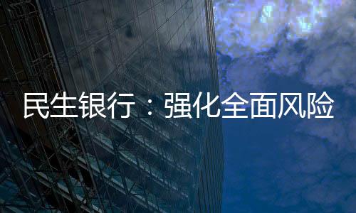 民生銀行：強化全面風險管理　創新小微金融風控模式