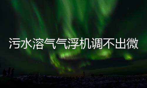 污水溶氣氣浮機調不出微小氣泡怎么回事（氣浮機沒有氣泡）