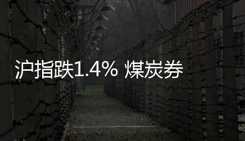 滬指跌1.4% 煤炭券商板塊成殺跌主力