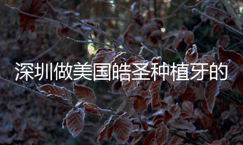 深圳做美國皓圣種植牙的價(jià)格才5千+,還是種植博士醫(yī)生親診