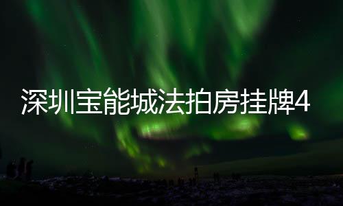 深圳寶能城法拍房掛牌40套 將于9月下旬拍賣