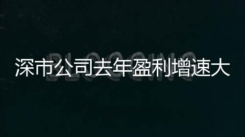 深市公司去年盈利增速大幅放緩